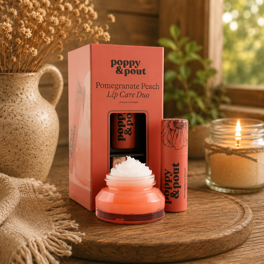 Poppy & Pout Pomegranate Peach Lip Care Duo