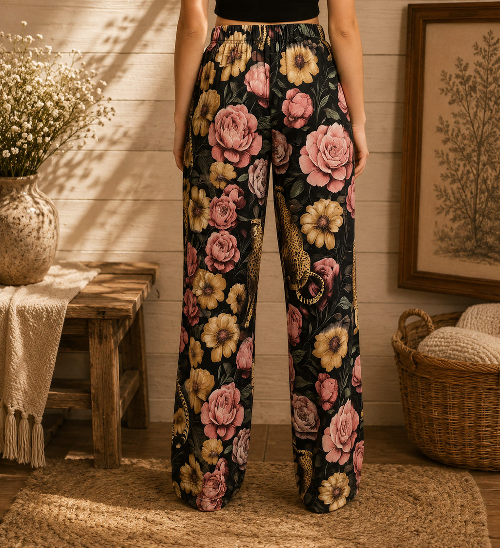 Floral Noir Cheetah Pants