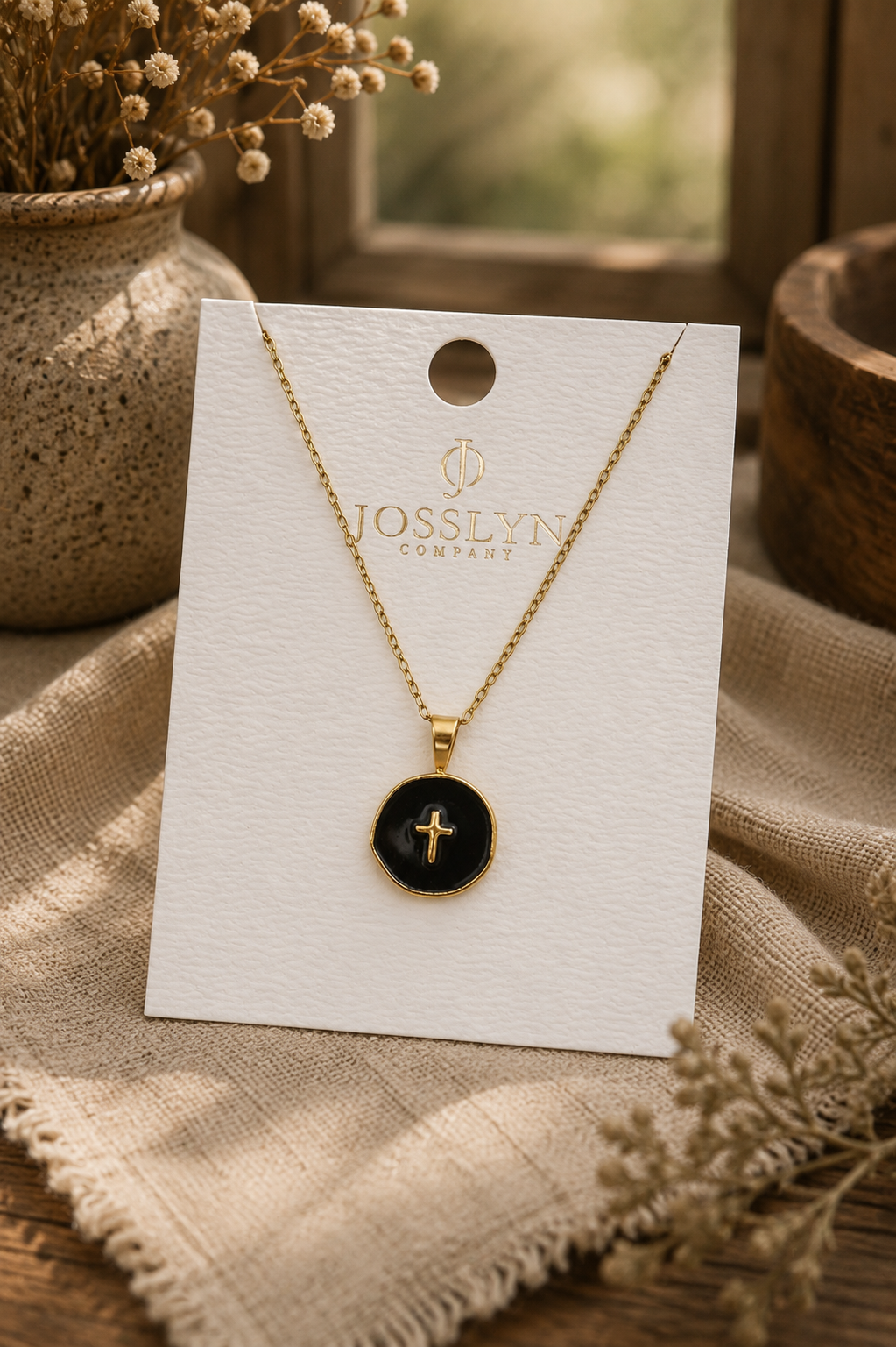 18K Gold Stainless Steel Cross Necklace