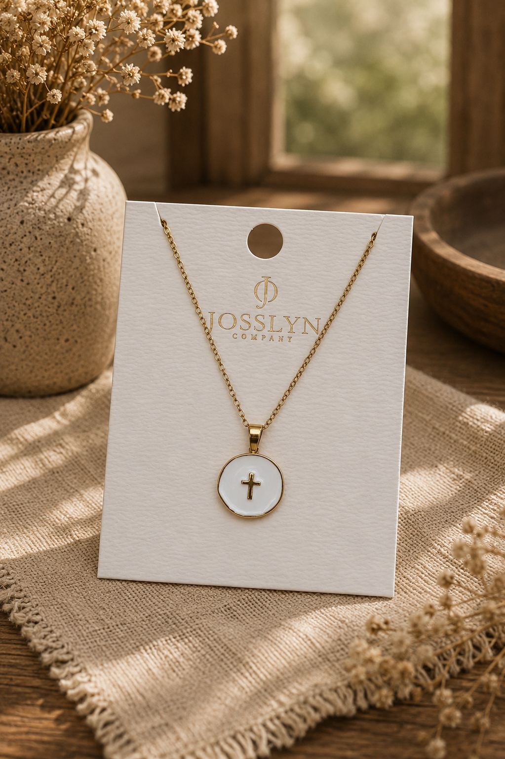 18K Gold Stainless Steel Cross Necklace