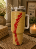 Softball Rhinestone 40oz Tumbler with Handle