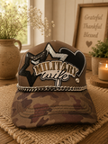 Military Wife Camo Trucker Hat with Chain & Patches