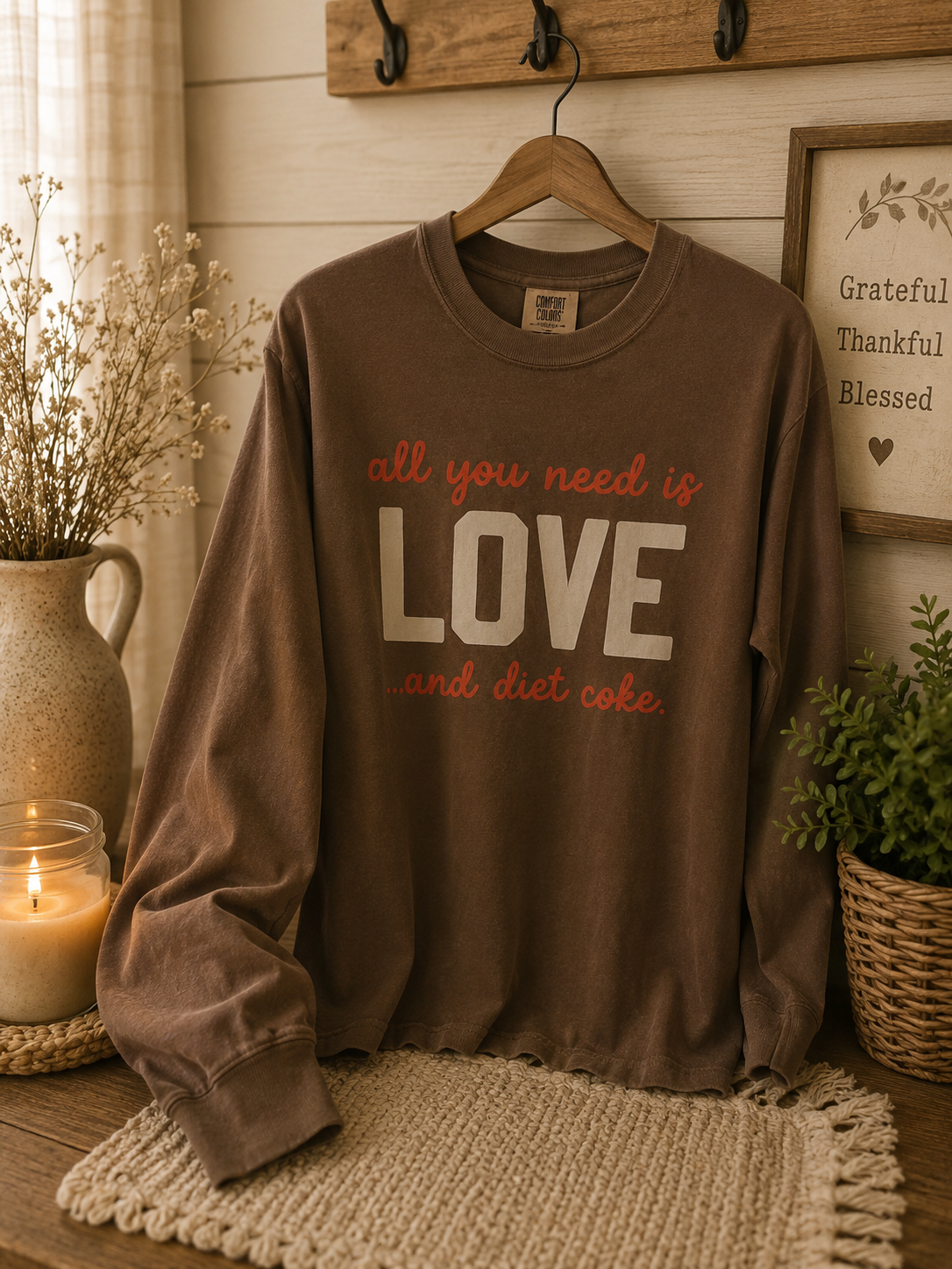 All You Need Is Love and Diet Coke Comfort Colors Sweatshirt