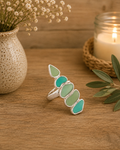 Sea Glass Cascade Multi-Stone Silver Statement Ring