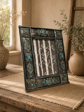 Turquoise & Antique Silver Embossed Photo Frame