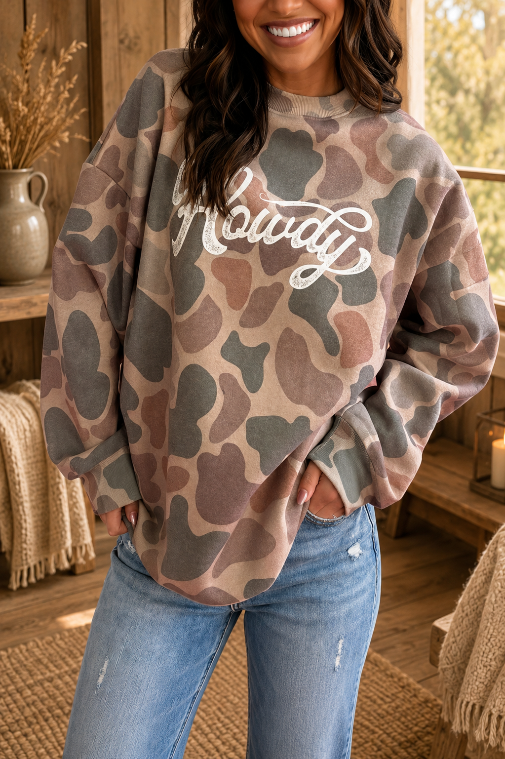 Howdy Camo Graphic Sweatshirt