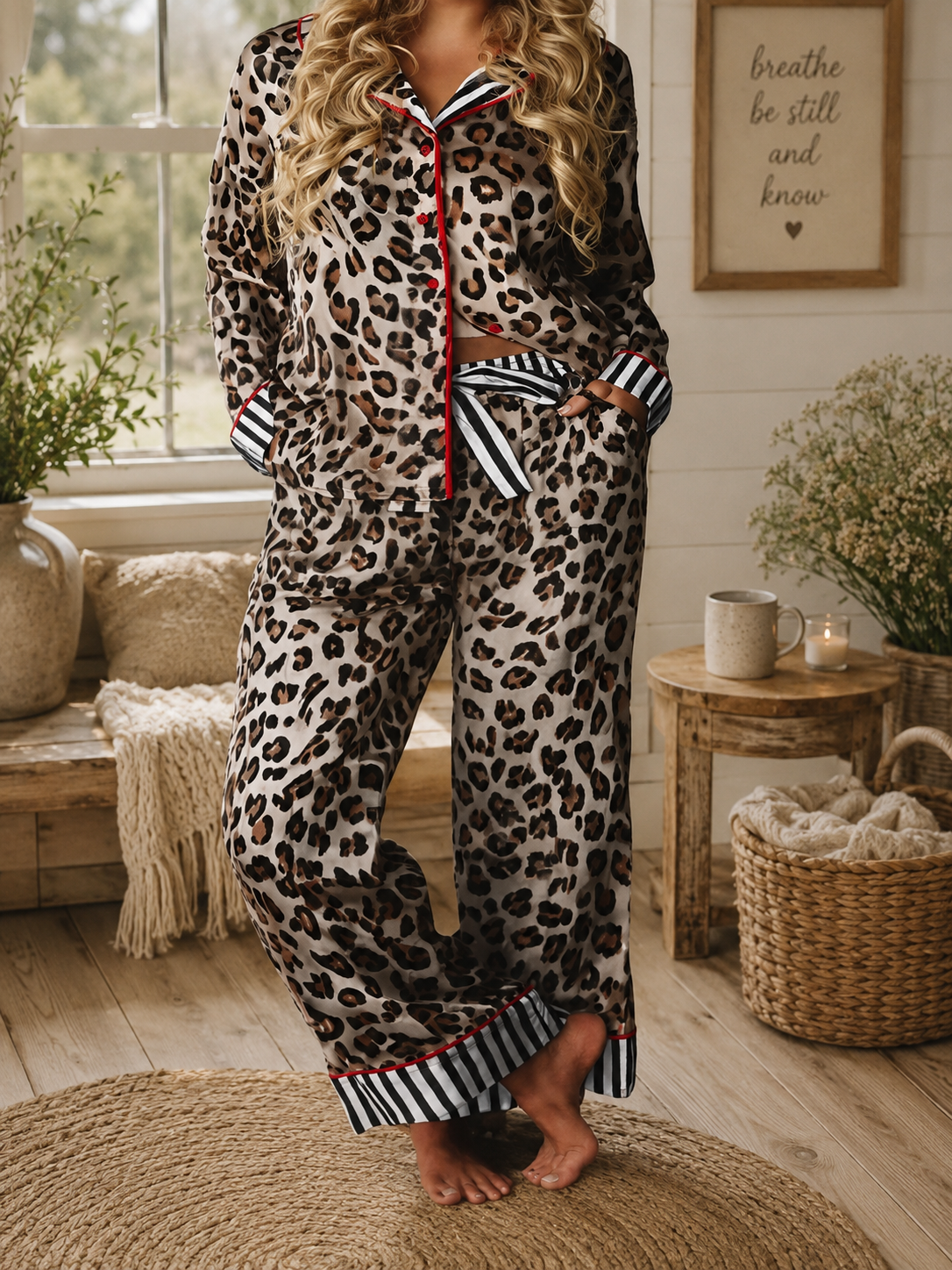 Leopard Print Pajama Set