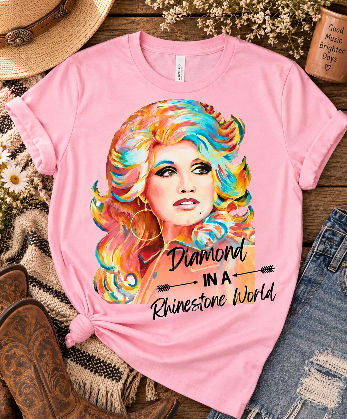 Dolly Parton Diamond in a Rhinestone World – Tribute T-Shirt