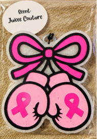 Juicee Couture Breast Cancer Awareness Boxing Gloves Car Freshie