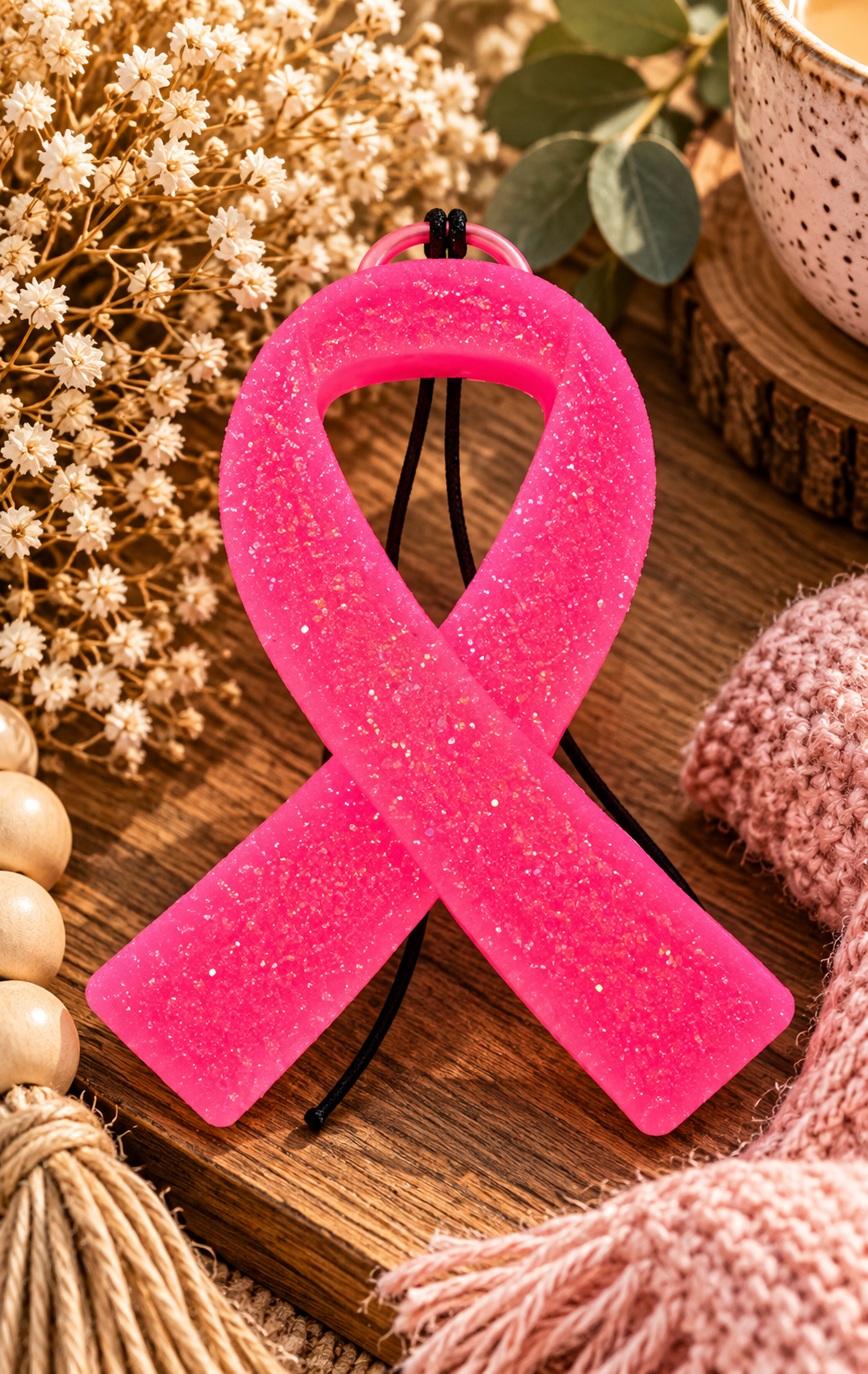 Hot Pink Breast Cancer Ribbon Car Freshie – Viva la Juicy Scent