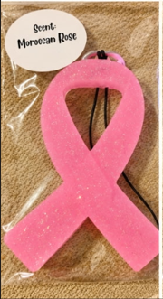 Pink Breast Cancer Ribbon Car Freshie – Moroccan Rose Scent
