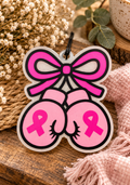 Juicee Couture Breast Cancer Awareness Boxing Gloves Car Freshie