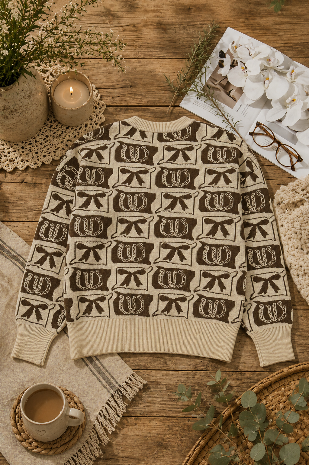 Bows & Horseshoes Western Sweater