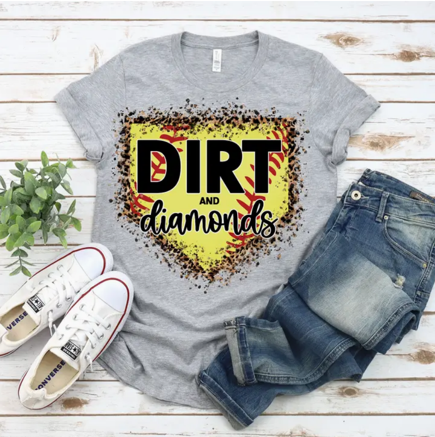 Dirt and Diamonds Softball Graphic Tee